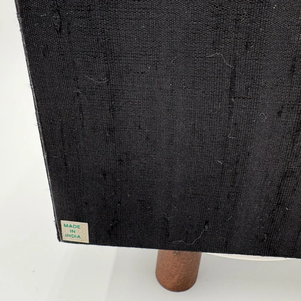 Vintage Handmade In India Black Beaded Jewelry Box 7
